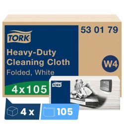 Chiffon de Nettoyage premium Ultra-Résistant blanc 1 pli Tork - boîte de 105
