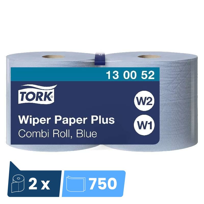 Bobine d'essuyage industriel bleu Plus Combi Roll Tork - colis de 2 rouleaux de 750 feuilles Bobine d'essuyage industriel bleu Plus Combi Roll Tork - colis de 2 rouleaux de 750 feuilles
