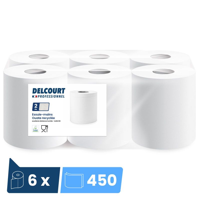 Bobines à dévidage central 450 feuilles Delcourt - colis de 6 Bobines à dévidage central 450 feuilles Delcourt - colis de 6