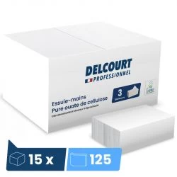 Essuie mains papier triple épaisseur pliage en M 15 x 125 feuilles