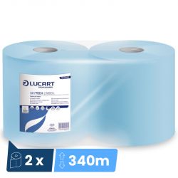 Bobine essuie mains dévidage central bleu 2 plis 2 x 1000 m