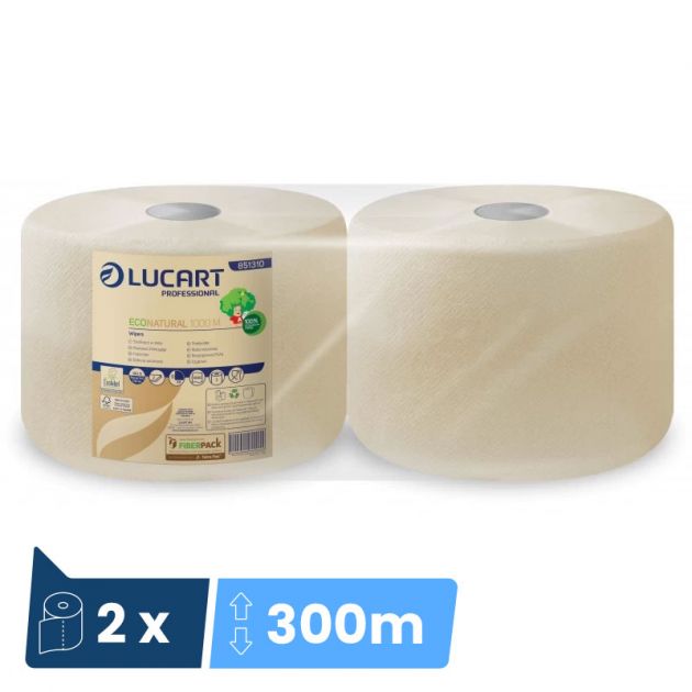 Rouleau d'essuyage EcoNatural Lucart - 2 x 300 M