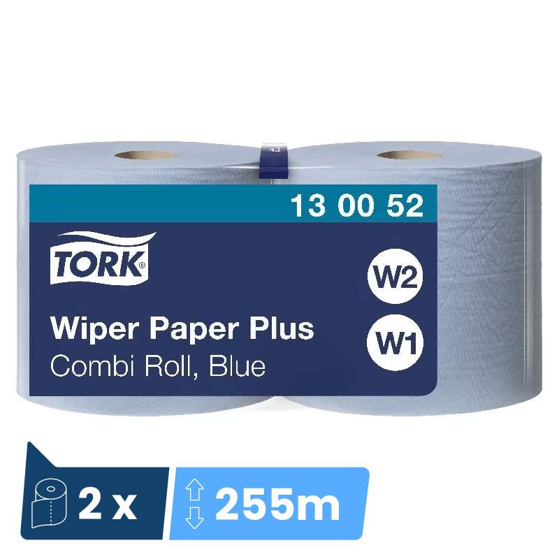 Bobine d'essuyage industriel bleu Plus Combi Roll Tork - colis de 2 rouleaux de 750 feuilles Bobine d'essuyage industriel bleu Plus Combi Roll Tork - colis de 2 rouleaux de 750 feuilles