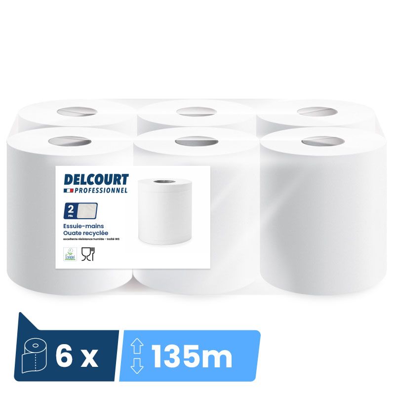 Bobines à dévidage central 450 feuilles Delcourt - colis de 6 Bobines à dévidage central 450 feuilles Delcourt - colis de 6