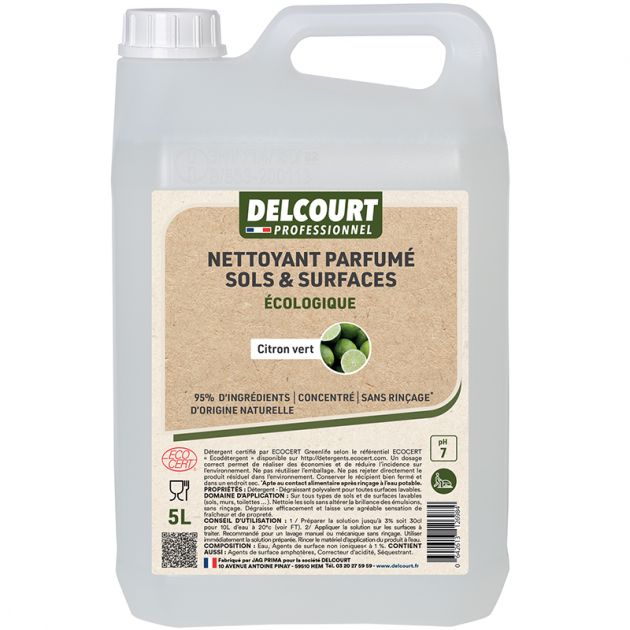Détergent dégraissant Ecocert Delcourt parfum citron