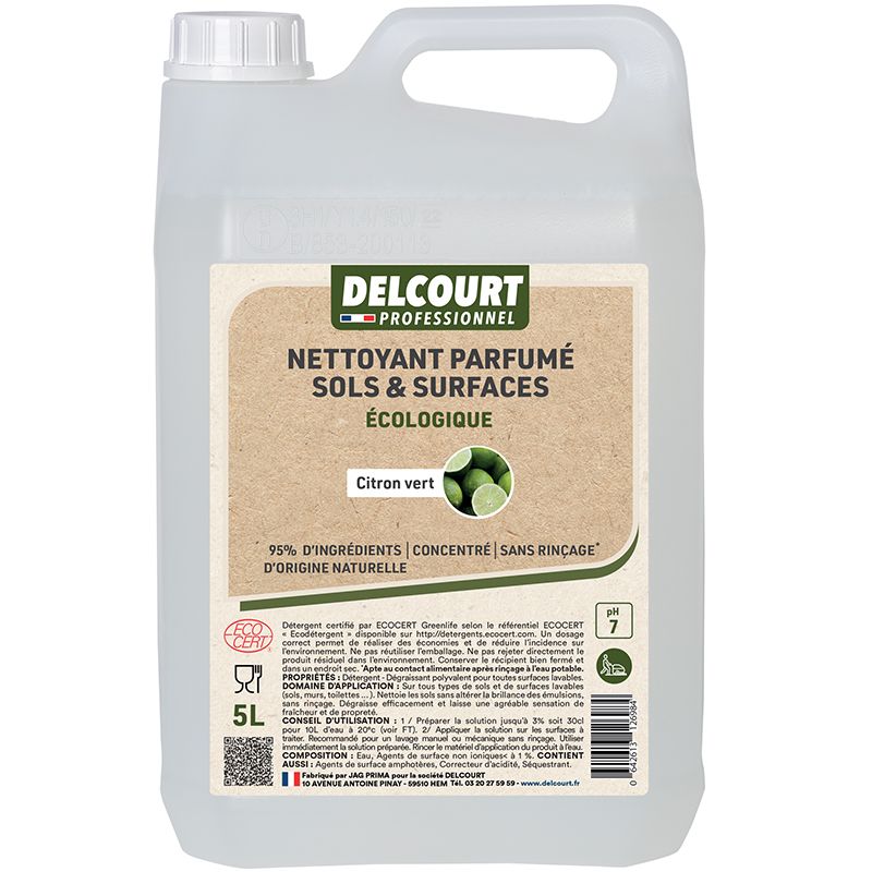 Détergent dégraissant Ecocert Delcourt parfum citron