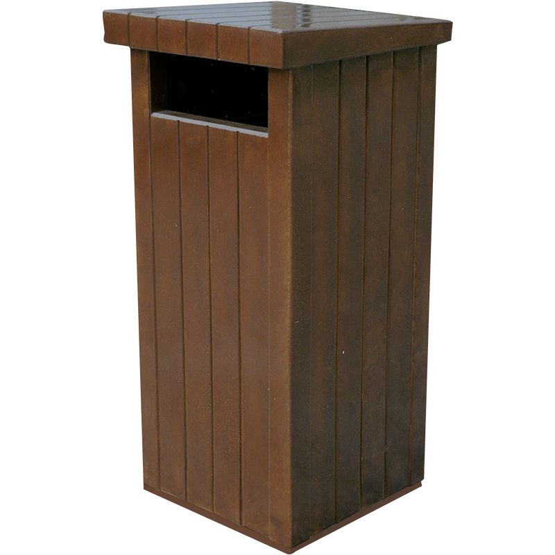 Poubelle extérieure 130 L en béton aspect bois marron Poubelle extérieure 130 L en béton aspect bois marron