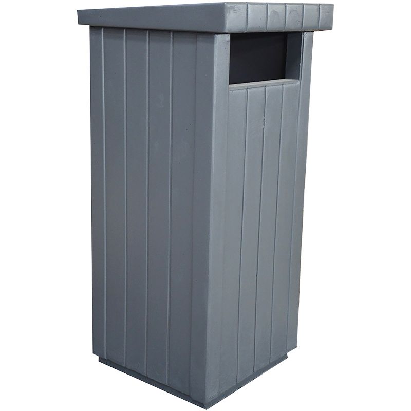 Poubelle extérieure 130 L en béton aspect bois gris Poubelle extérieure 130 L en béton aspect bois gris