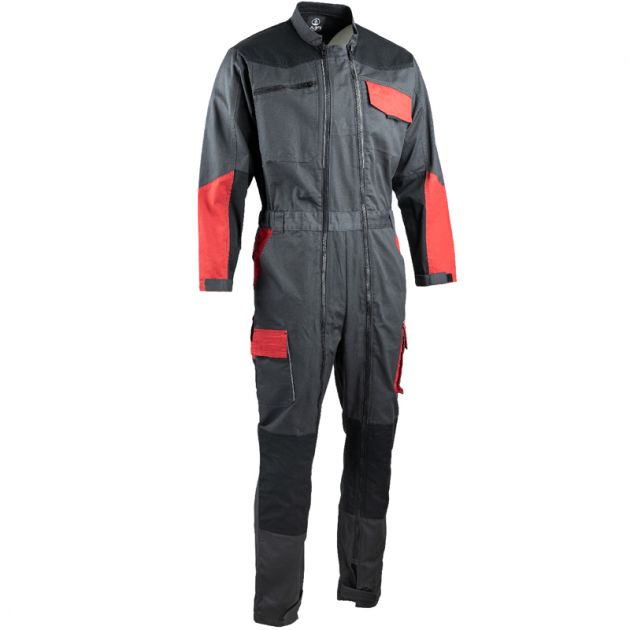 Combinaison double zip bicolore col officier