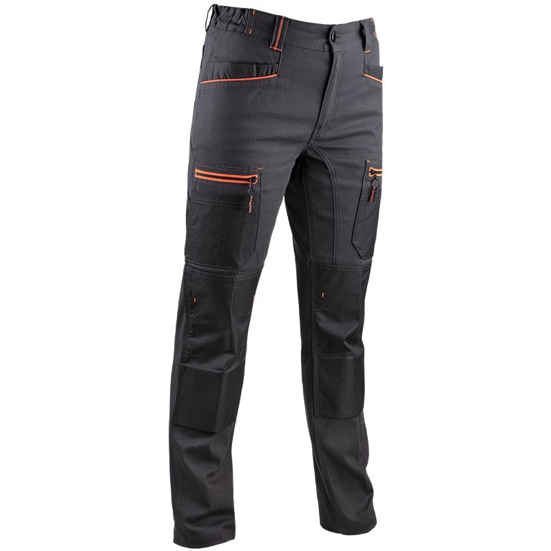 Pantalon stretch poche genoux femme