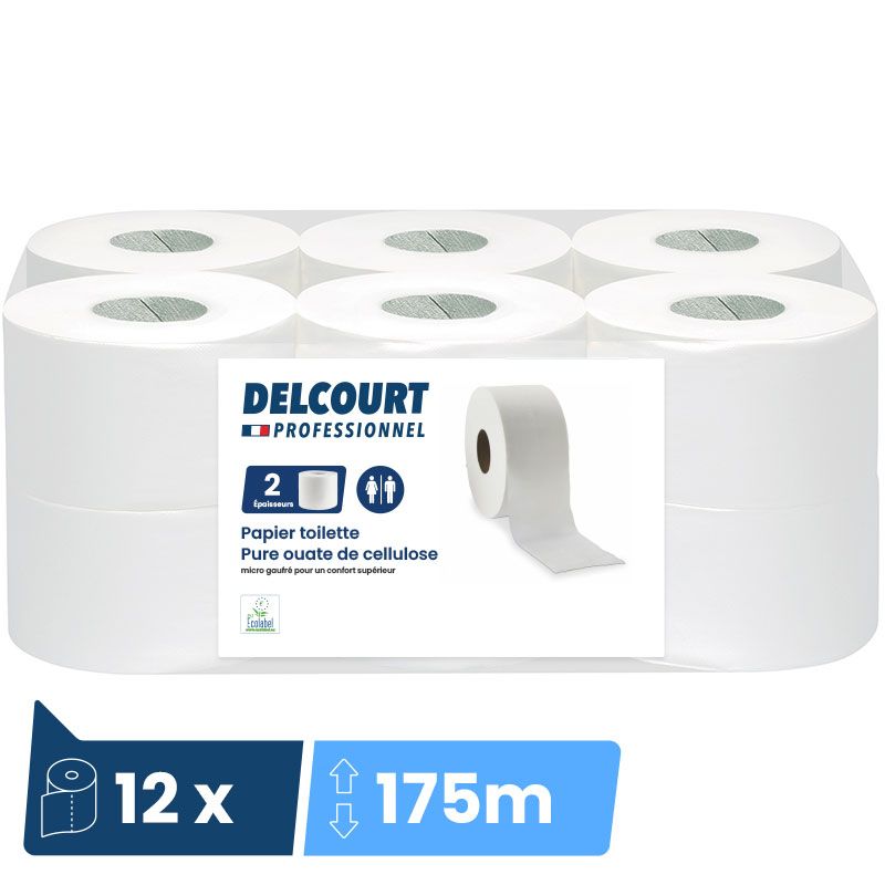 Papier toilette minirol Grand Confort 175 m Delcourt - colis de 12 bobines