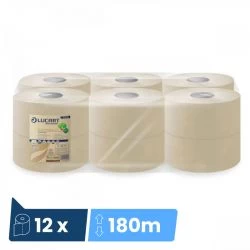 Papier toilette jumbo EcoNatural 180 m - colis de 12 bobines