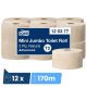 Papier toilette mini jumbo Tork T2 naturel 2 plis Advanced 12 x 170 m