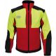Veste softshell manches amovibles rouge jaune