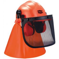 Casque de protection forestier anti bruit avec visière