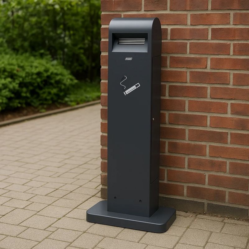 Cendrier sur pied totem gris anthracite acier 12,5 L Cendrier sur pied totem gris anthracite acier 12,5 L