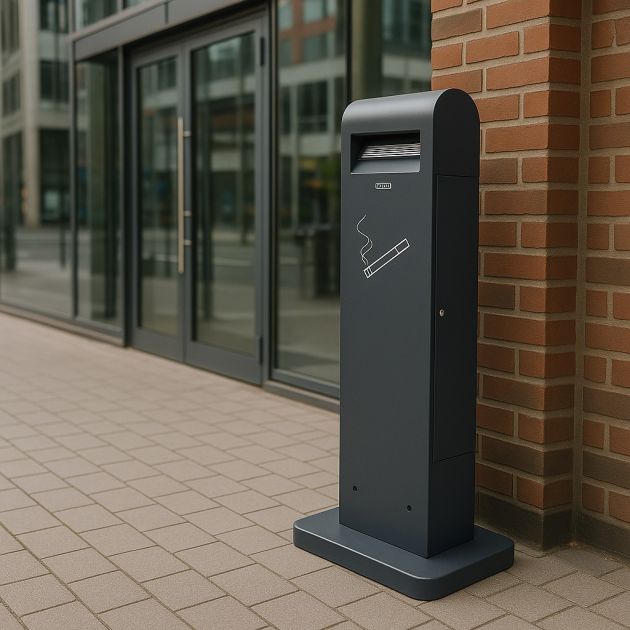 Cendrier sur pied totem gris anthracite acier 12,5 L Cendrier sur pied totem gris anthracite acier 12,5 L