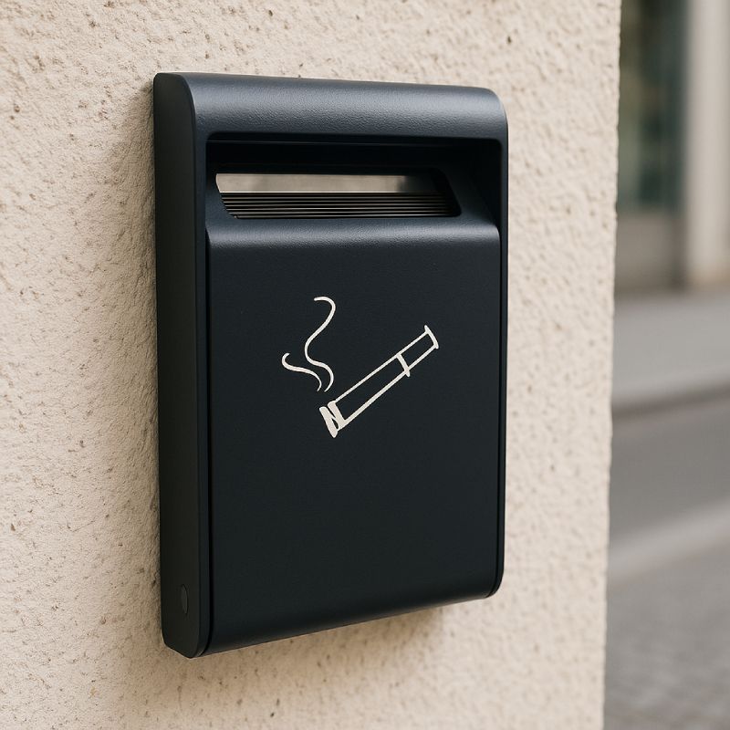 Cendrier extérieur mural gris anthracite acier