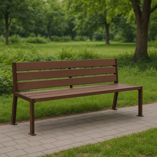 Banc urbain plastique recyclé et acier 180 cm