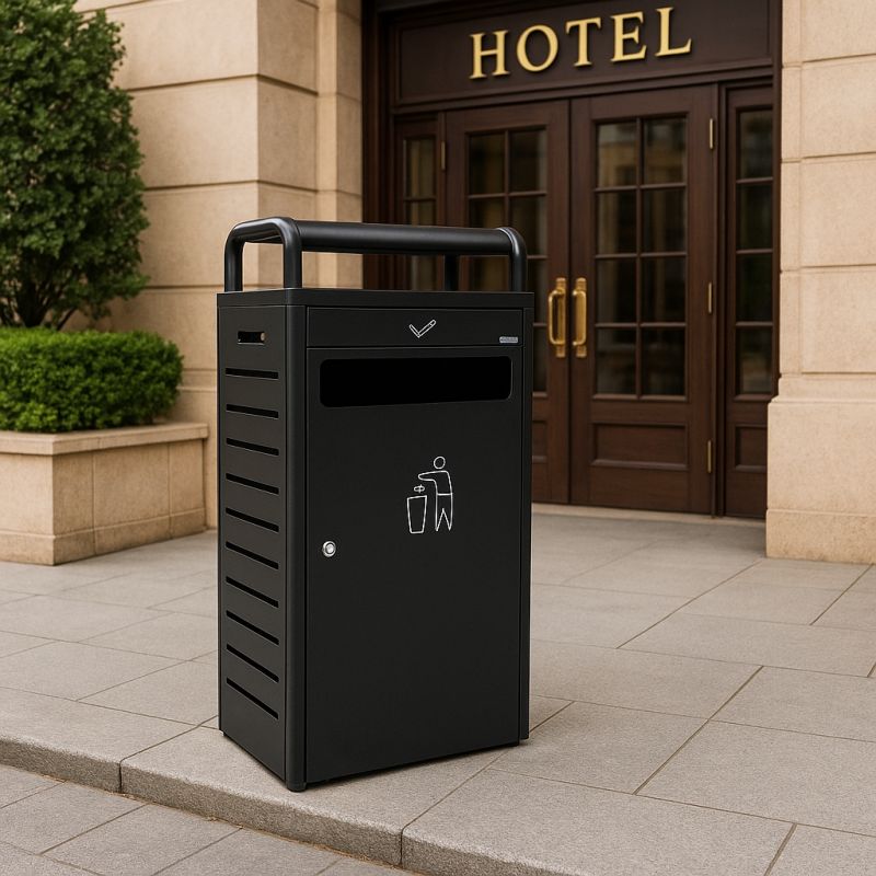 Cendrier poubelle extérieur acier gris anthracite 6 L / 43 L