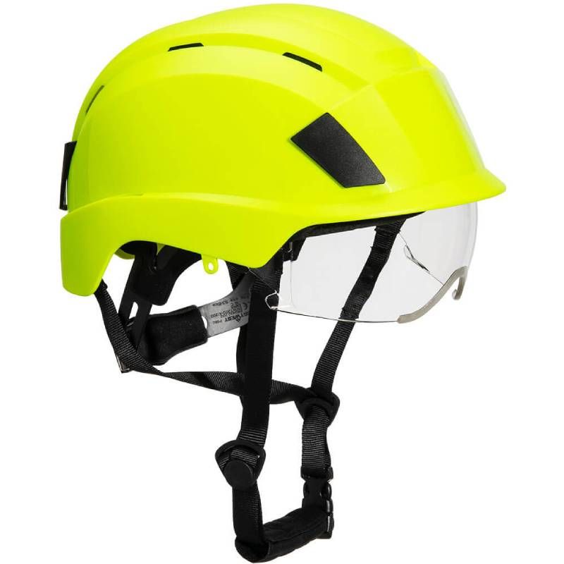 Casque de chantier avec visiere​ PS80 jaune