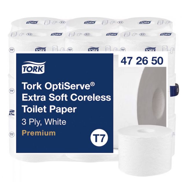Papier toilette sans mandrin 3 plis Tork T7 - colis de 18 rouleaux