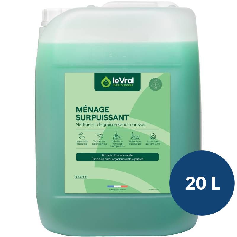 Détergent odorisant concentré Ménage Surpuissant Le Vrai 20L Détergent odorisant concentré Ménage Surpuissant Le Vrai 20L