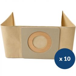 Lot de 10 sacs aspirateur 10 L renforcé en papier pour aspirateur ICA