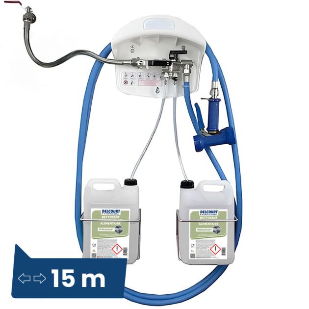 Poste de nettoyage et de désinfection 2 produits 15 m Jet Clean