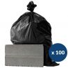 Sac poubelle recyclé noir déchets lourds Delcourt 130 L - carton de 100