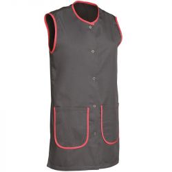 Chasuble sans manches en polycoton gris face