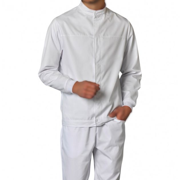 Veste col officier blanche focus