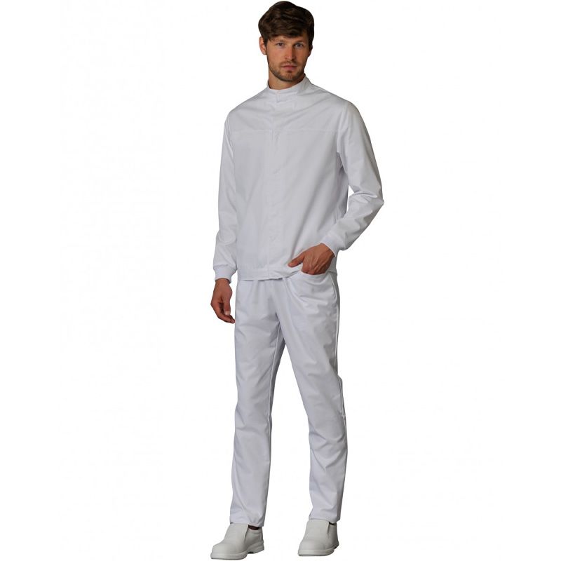 Veste col officier blanche portée