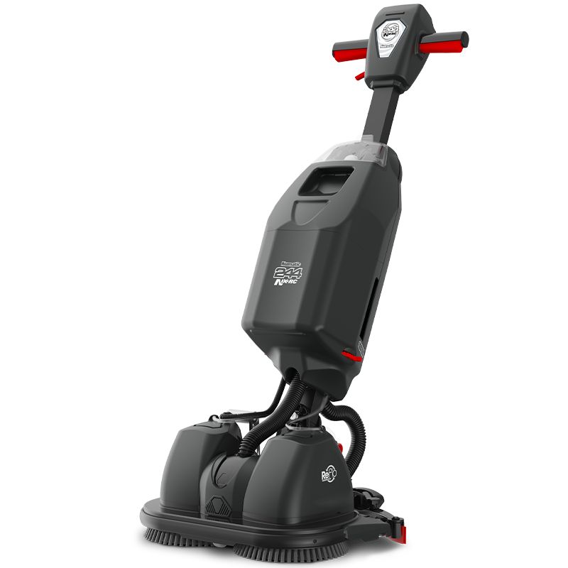 Autolaveuse compacte à batterie Numatic 244NX face penchée