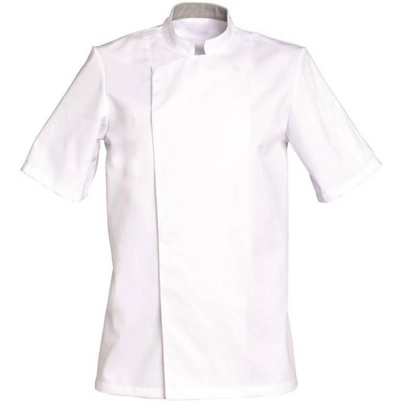 Veste manches courtes avec poche stylo blanc