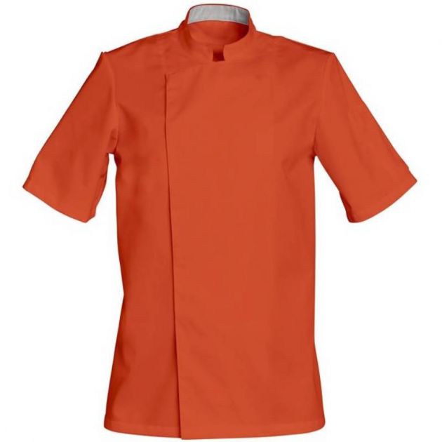 Veste manches courtes avec poche stylo orange
