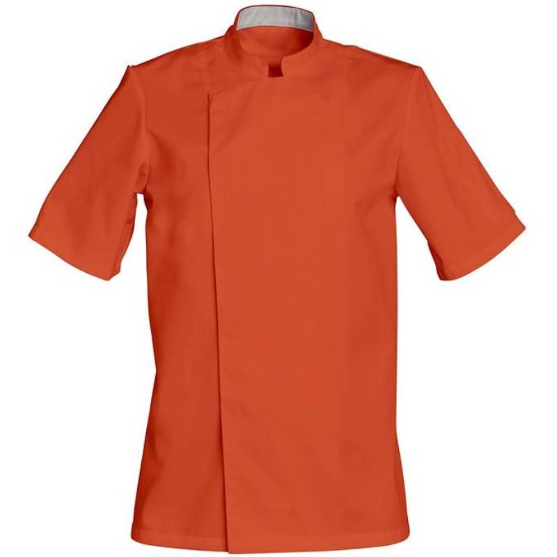 Veste manches courtes avec poche stylo orange