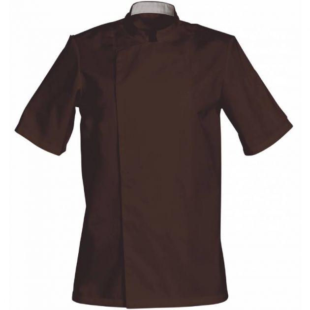 Veste manches courtes avec poche stylo marron