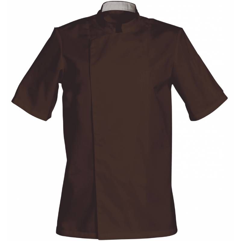 Veste manches courtes avec poche stylo marron