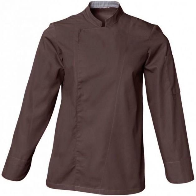 Veste de cuisine mixte manches longues marron