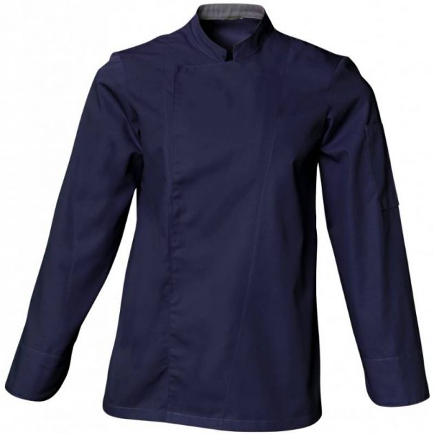 Veste de cuisine mixte manches longues bleu marine