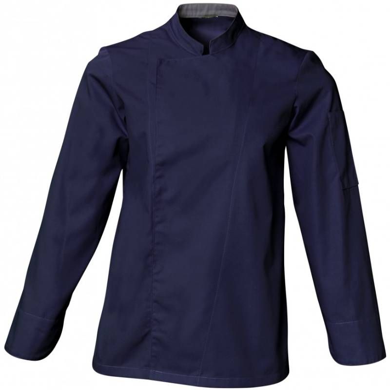 Veste de cuisine mixte manches longues bleu marine