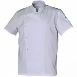 Veste col mao avec poche stylo blanc