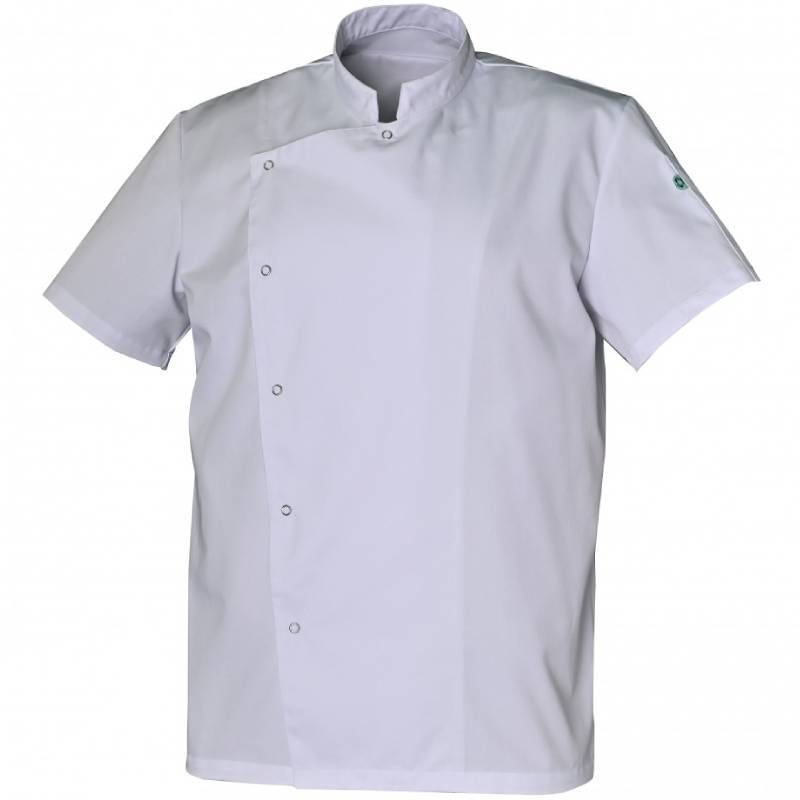 Veste col mao avec poche stylo blanc