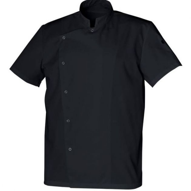 Veste col mao avec poche stylo noir