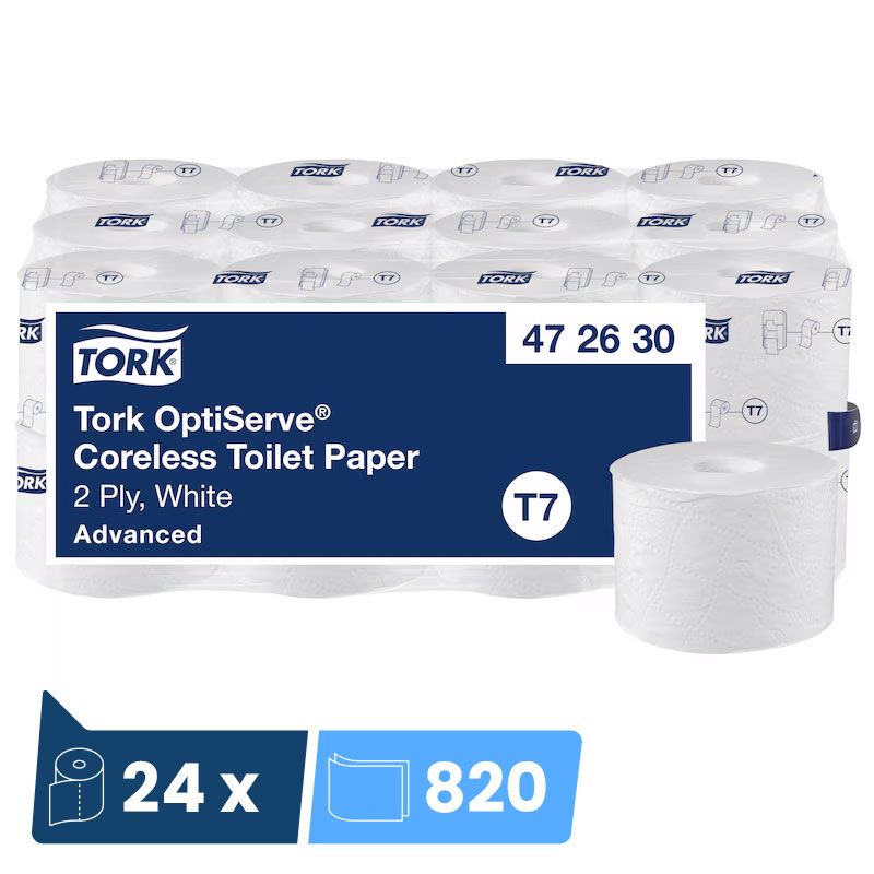 Papier toilette sans mandrin 24 rouleaux mid size Tork T7