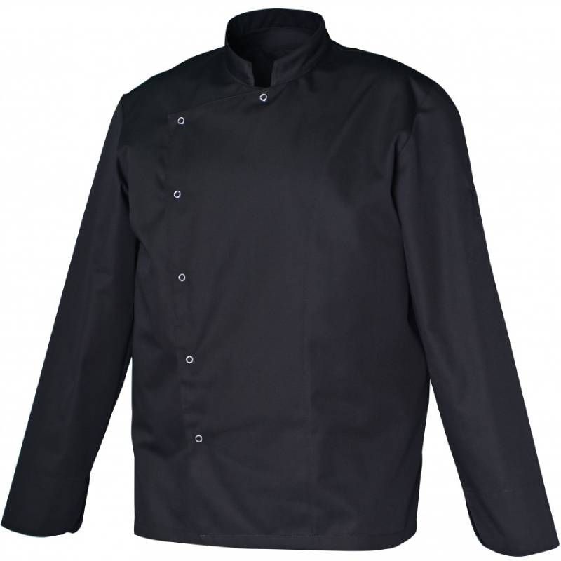 Veste de cuisine col mao manches longues noir