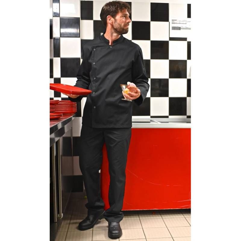 Veste de cuisine col mao manches longues