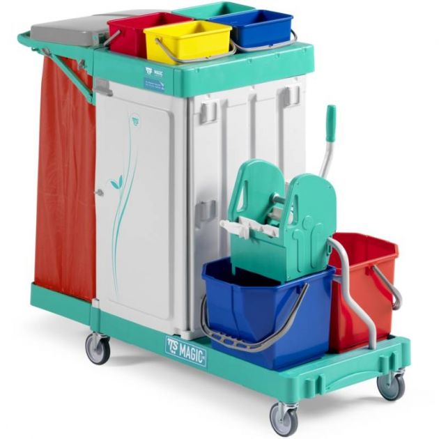 Chariot de ménage sécurisé avec presse à mâchoire Magic TTS