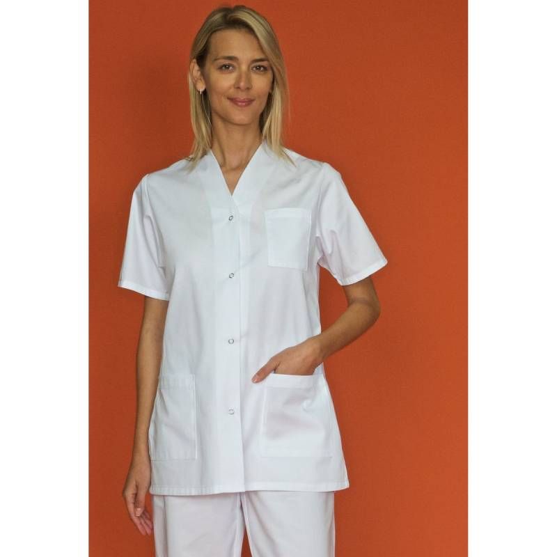 Blouse de travail à manches courtes en polycoton